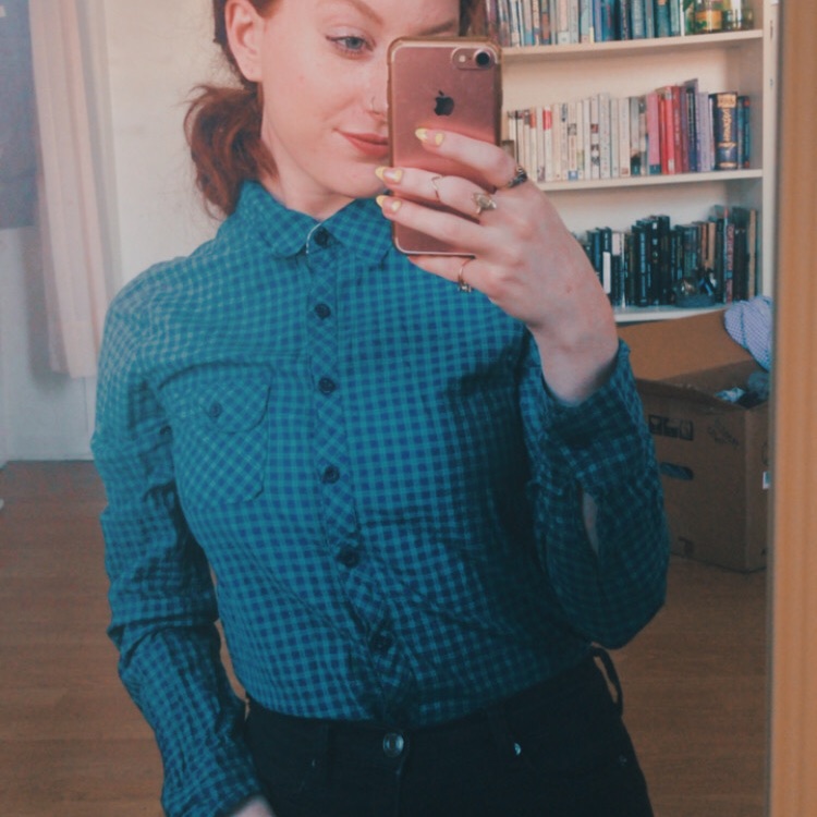 Blue/Green Button Down